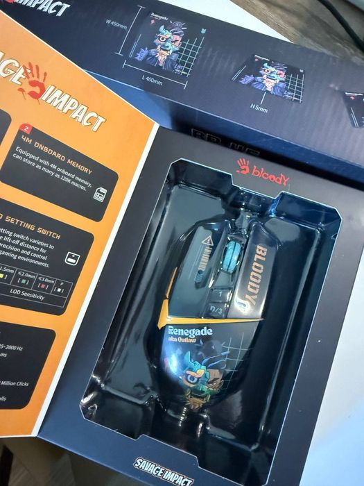 Комплект Миша і килимок Bloody W63 Max USB Renegade Midnight