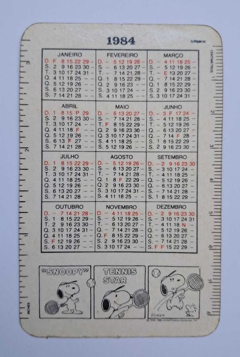 Calendários de Bolso para Colecionadores (1984 e 1998)