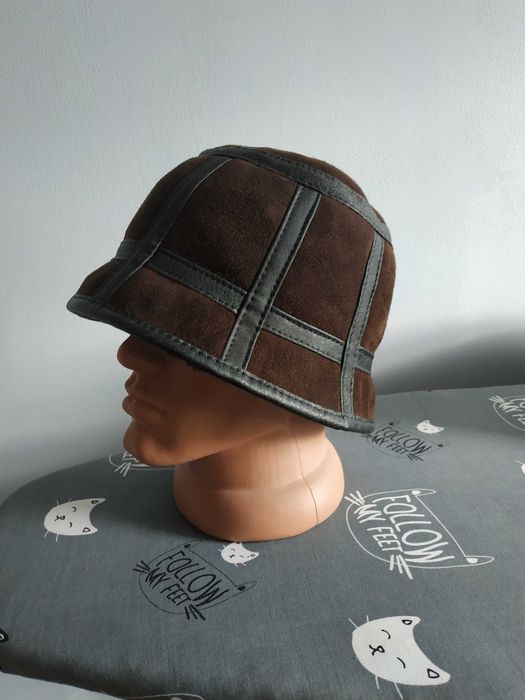 Панама мужская из натуральной овчины. Цигейка