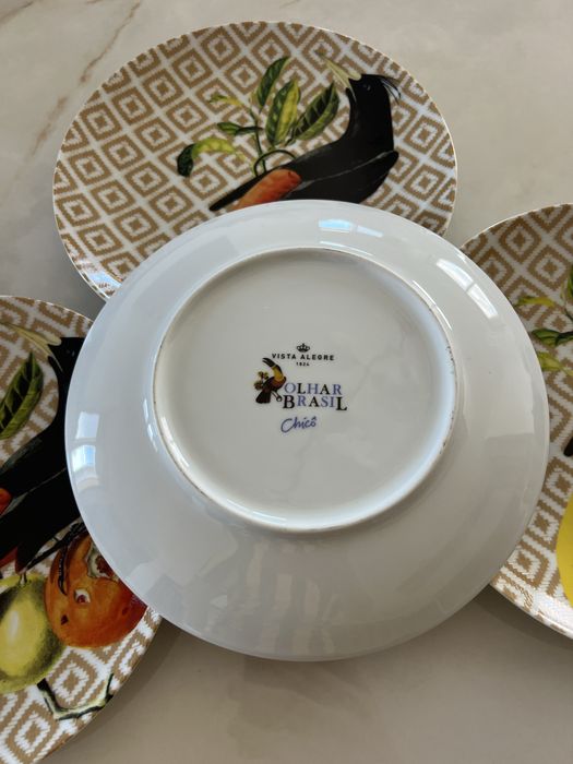4 pratos da vista alegre (decoraçao Olhar o Brasil)