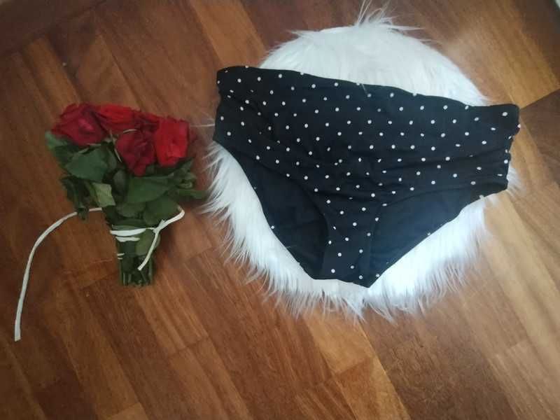 Dół od stroju kąpielowego ciążowy bikini r. 38 c&a w kropki czarny