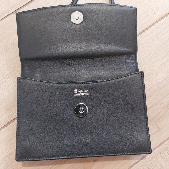 NIEUŻYWANA torebka skórzana czarna z portfelem esquire