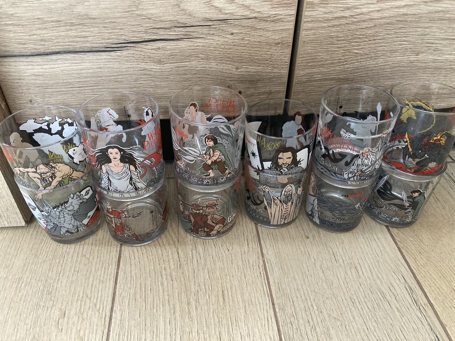 Kolekcjonerskie szklanki Nutella Wladca Pierscienii 12 szt