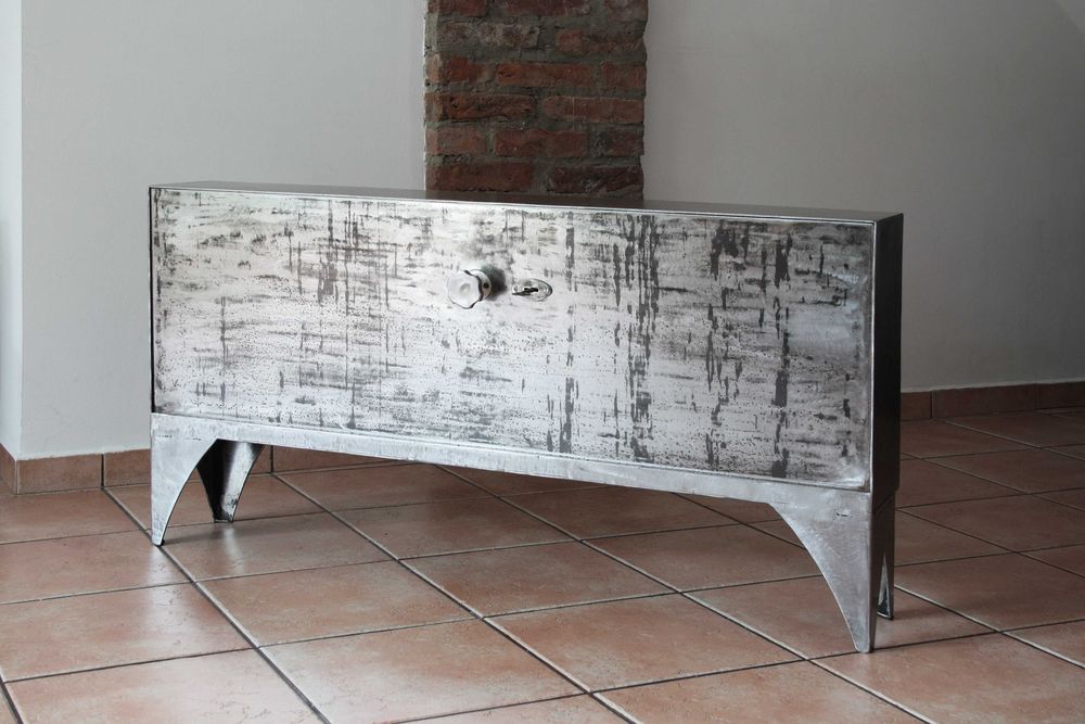 Szafa stalowa, komoda, sejf, stolik RTV loft, szlifowana stal