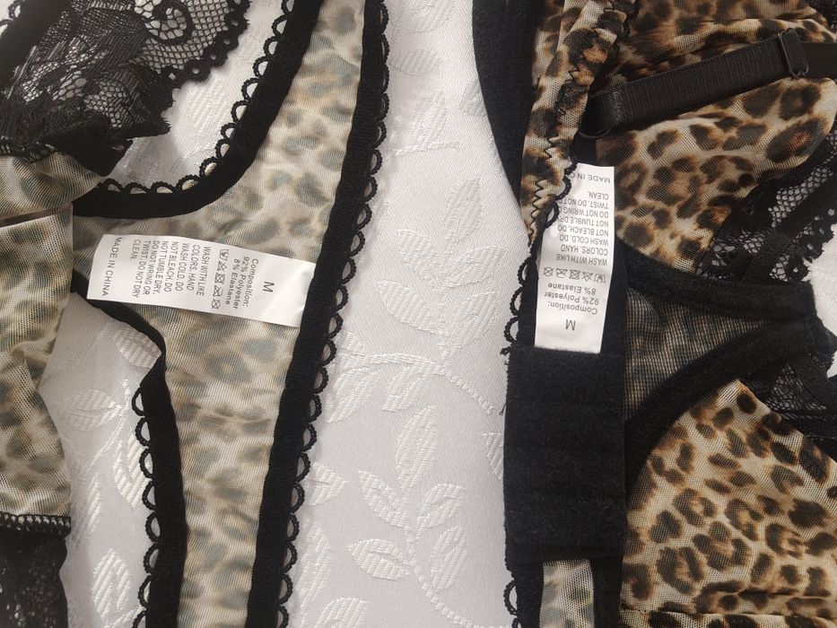Komplet bielizny leopard panterka M nowy