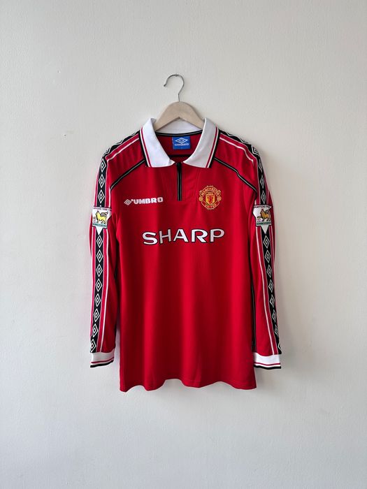 UMBRO BECKHAM 7 レッド長袖シャツ Футбольна футболка beckham #7 manchester united 1999 champions