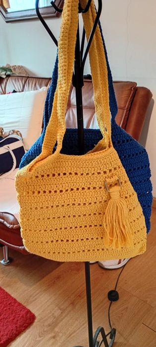 Sacos em crochê barbante