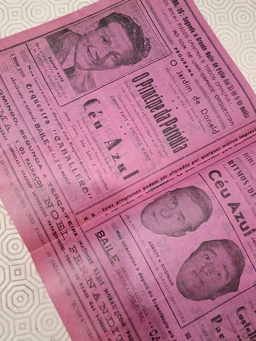 Cinema europa 1947 campo ourique programa carnaval