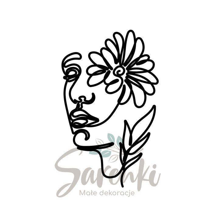 Toper na bok tortu twarz kobiety czarny plexi