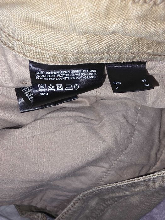 Spodenki cargo lniane C&A w kolorze zielonym/khaki rozm. 52,