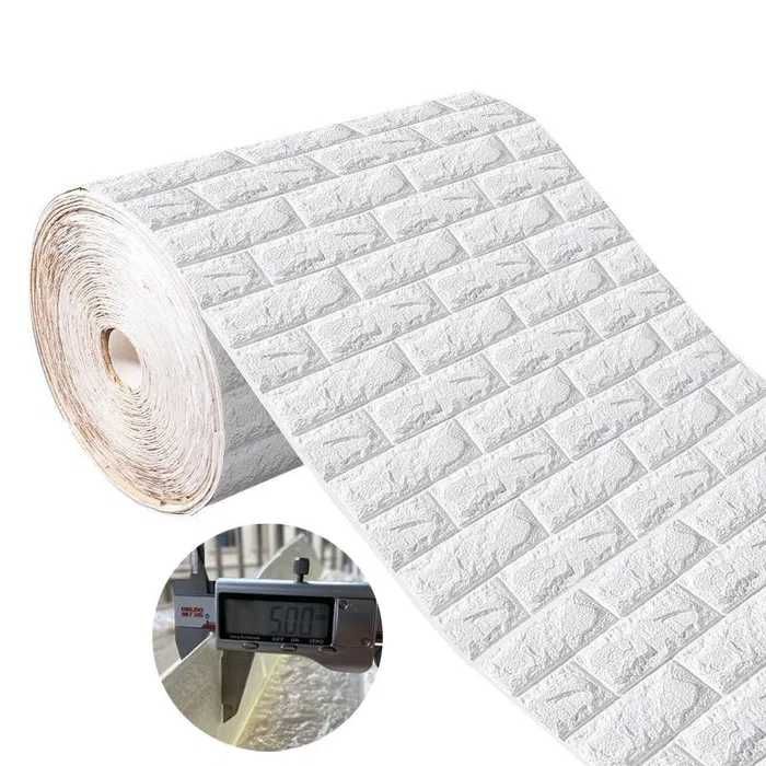 3д панели самоклеящиеся от производителя, белый кирпич 70*77 см L