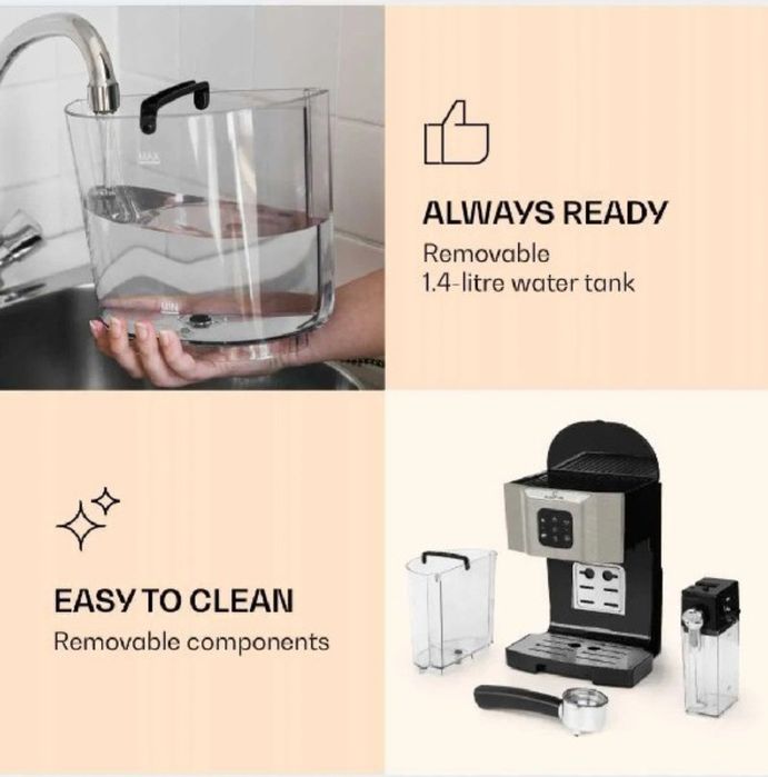 Kolbowy ekspres ciśnieniowy Klarstein BellaVita 1450 W