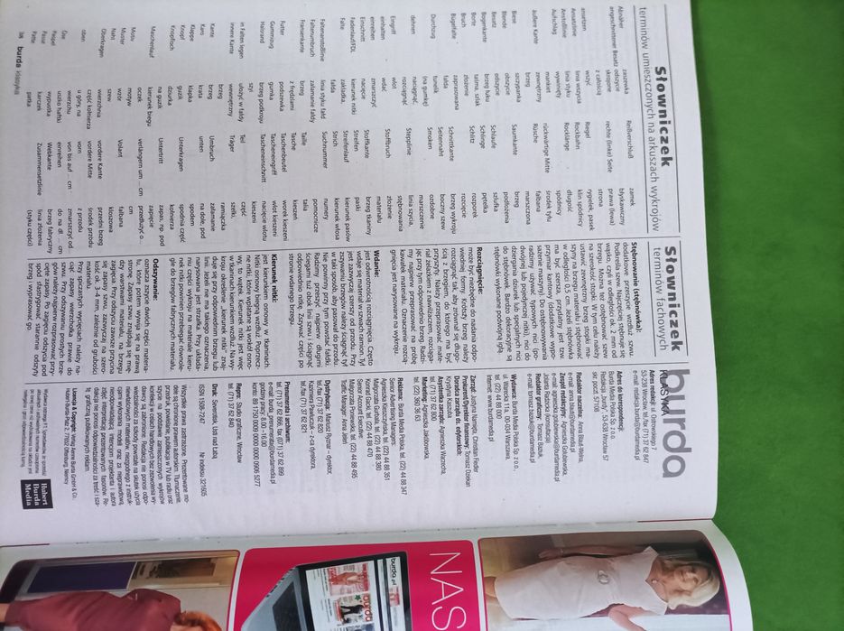 Burda gazeta z wykrojami