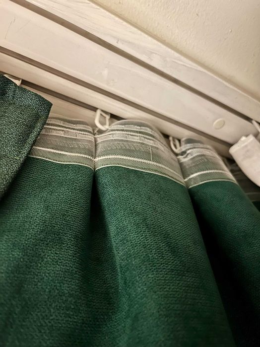 ciemnozielone zasłony eurofirany 4 sztuki (250x142cm).