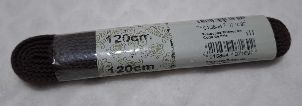 Sznurówki 120cm, płaskie 8mm, 10-12, bawełna, brązowe
