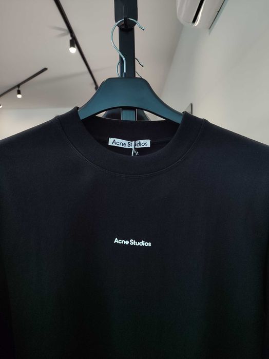 Лонгслів Acne Studios Erwin Long Sleeve Stamp Tee Black