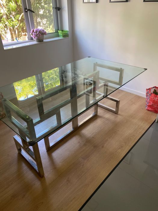 Mesa em vidro de sala de jantar