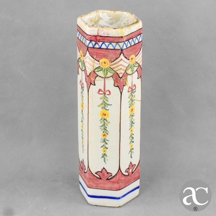 Jarra Hexagonal faiança pintada à mão CL Coimbra