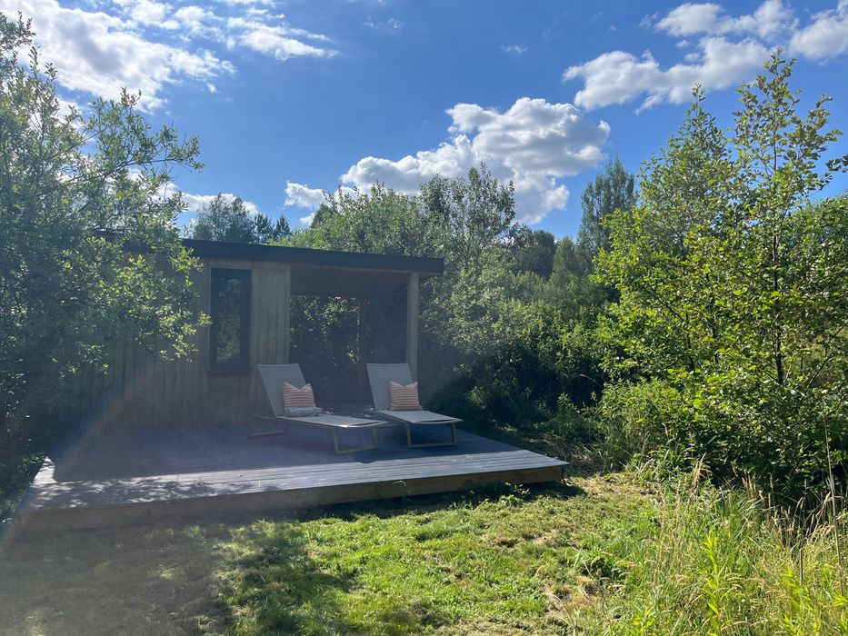 Działka budowlana 6413 m² ,domek 35 m²,sauna,garaż,staw, 40 min od Wwy