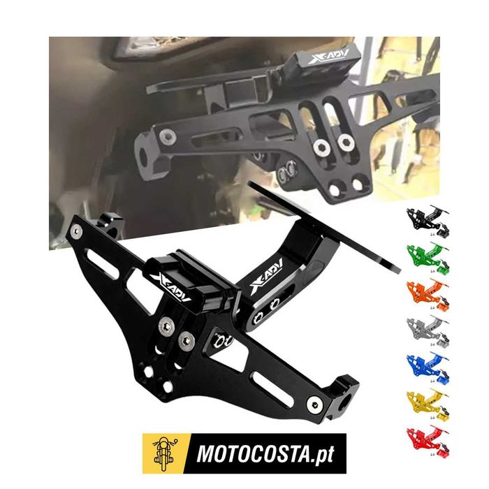 Suporte de Matrícula CNC Alumínio Honda XADV 350 750 com Luz LED