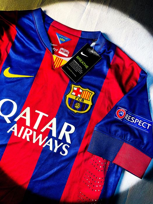 (M) Neymar JR #11 Barcelona 2014/2015 z Finału Ligi Mistrzów Vintage Nike Nowa Domowa Piłkarska Koszulka Sportowa T-shirt | Champions League UEFA