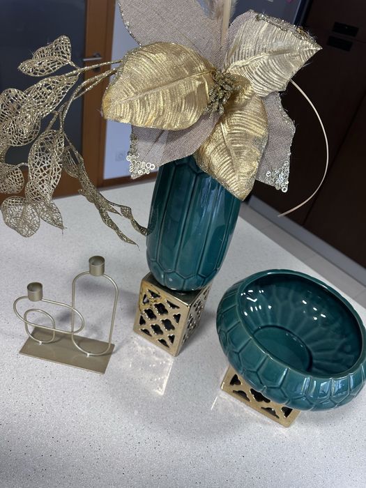 Jarras decorativas e suporte  para velas