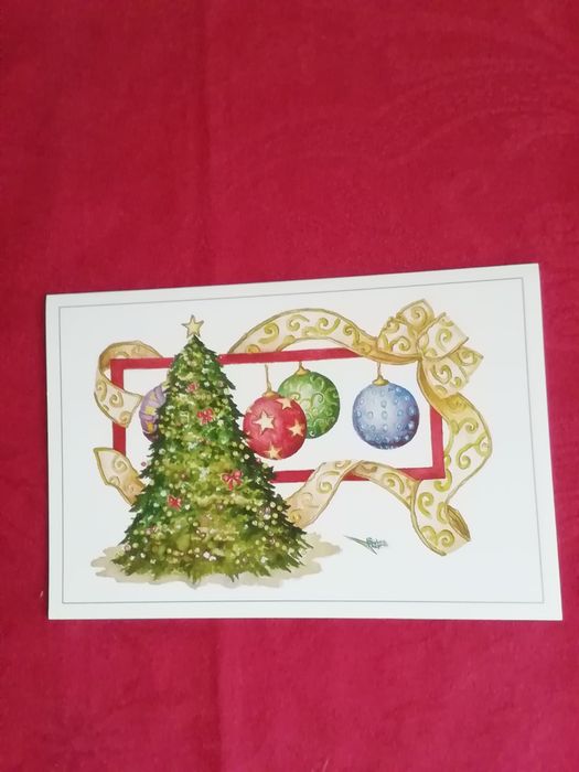 Postal de Natal, pintado com o pé