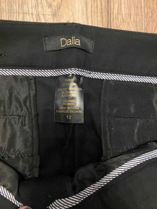 Czarne, eleganckie damskie spodnie, rozmiar L (12)