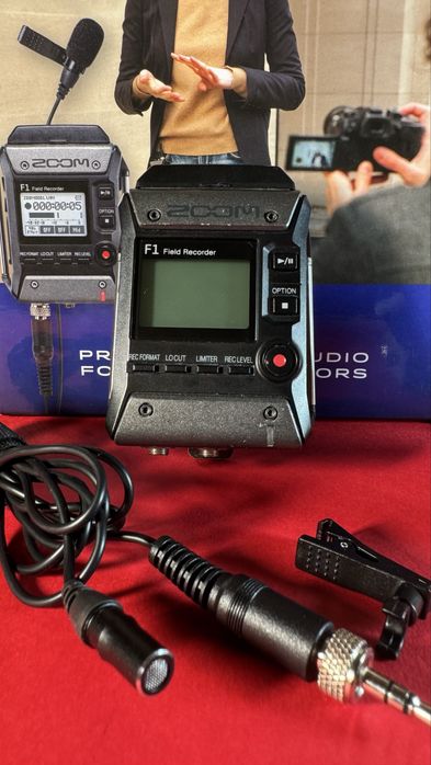 Gravador de Audio Zoom F1-LP  Com Lapela | Zoom XYH-6 XY Microphone