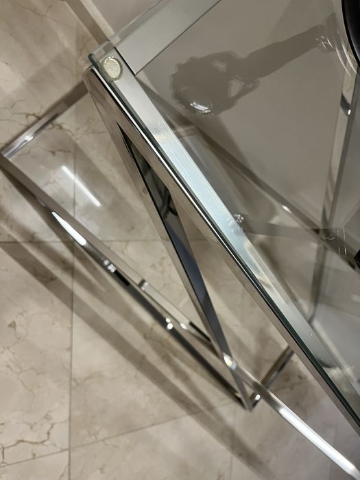 Konsola Westwing srebrno szklana