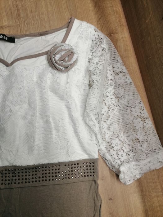 Bluzka bawełniana z koronką XS Berge