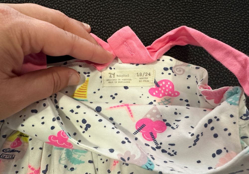 Vestido Branco / Rosa Zippy (18-24M)