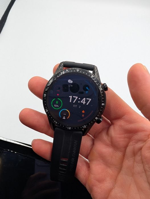 Huawei Watch GT2 46mm Silver/Black | + Плетений ремінець у подарунок