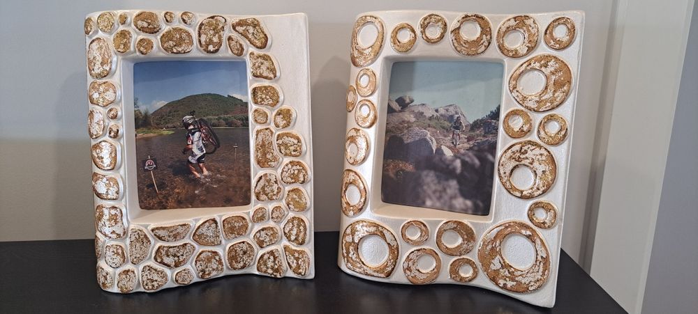 2 Porta-retratos de cerâmica