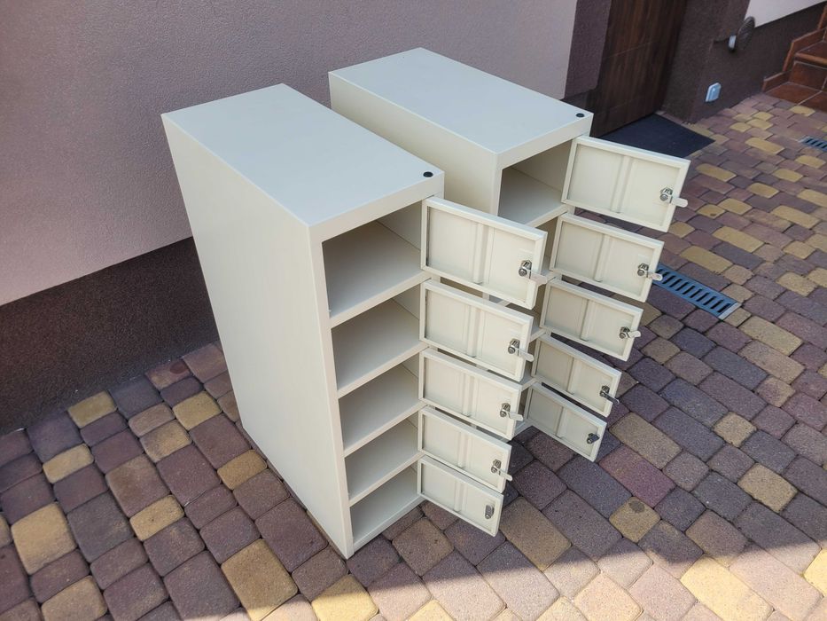 2 x Szafka Skrytkowa Metalowa 5 Schowków Na Klucz