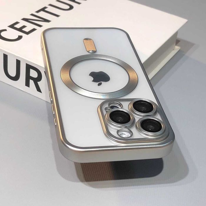 Силіконовий Прозорий чохол MagSafe для iPhone захисним склом для камер