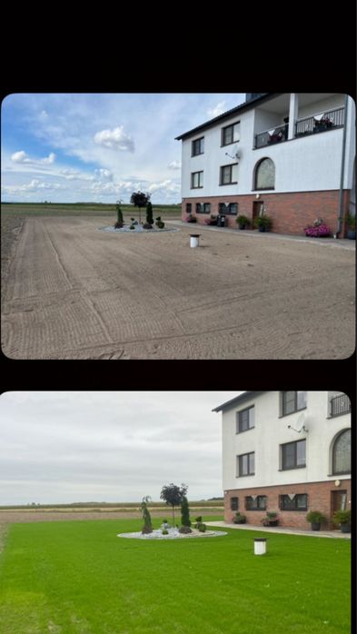 Usługi Glebogryzarką separacyjną broną zakładanie trawników z siewu