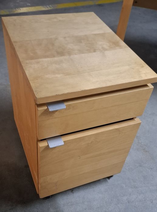 IKEA JONAS/MALM - secretária c/ painel deslizante e blocos de gavetas