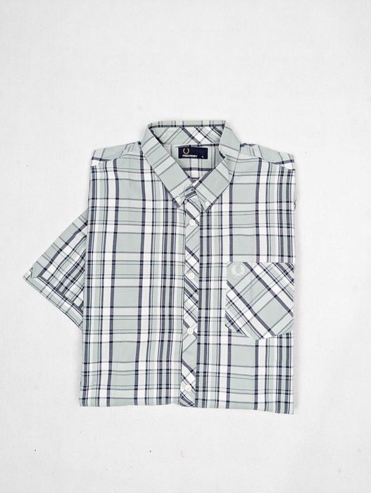 Fred Perry koszula pistacjowa w kratę XL