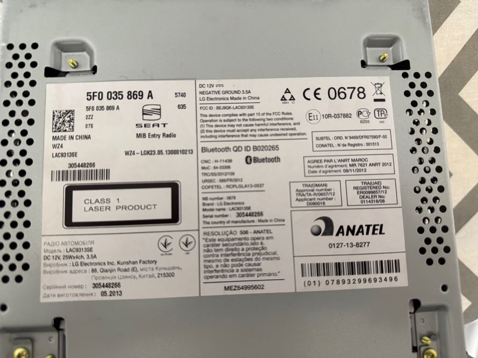 Rádio original seat leon