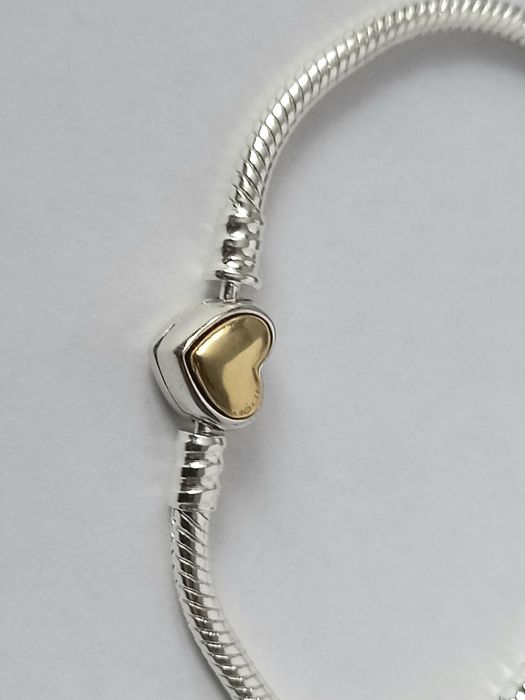 Pandora bransoletka modułowa serce złote logo 925srebro Nowa