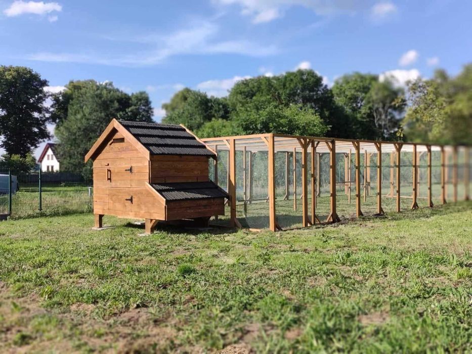 Kurnik xl na 12-14 kur plus wybieg, woliera 12m2 deska sosna, ocieplon