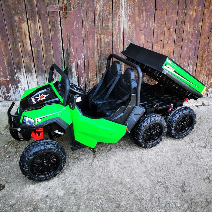 UTV GATOR JOHN DEERE 24V 800W 6x6 Elektryczny Wywrotka Auto Akumulator DUMPER 2 DZIECI