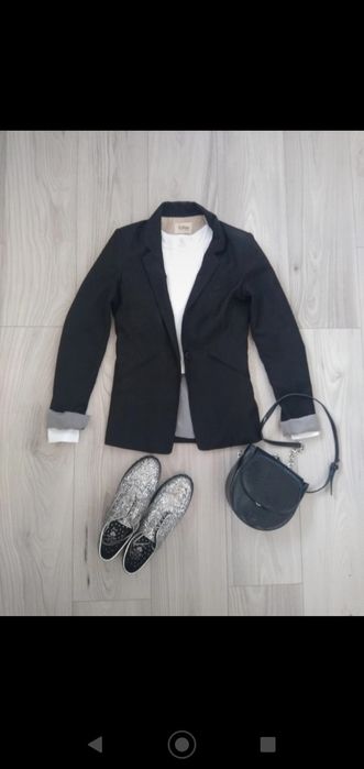 Czarna elegancka marynarka/ żakiet Bershka xs