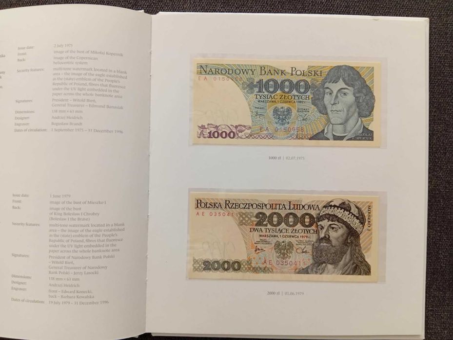 Album banknoty obiegowe 1975 - 1996