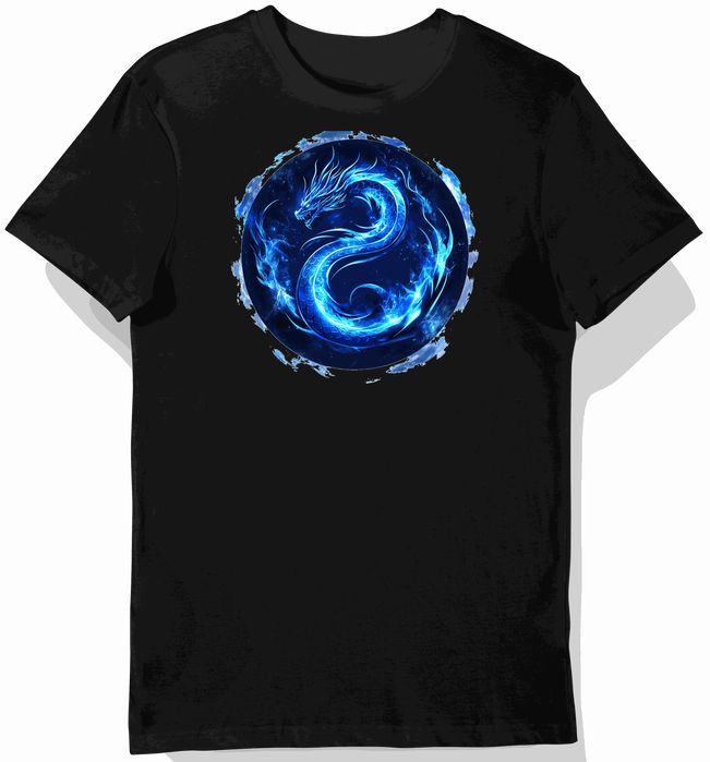 Koszulka męska czarna z motywem smoka Mortal Kombat M