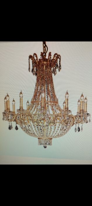 Люстра скляна кришталева велика з 2 бра