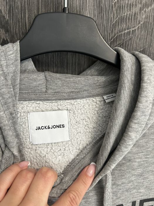 Szara bluza z kapturem jack&jones rozmiar L