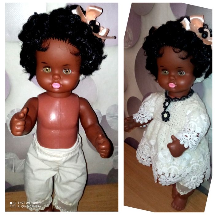 Кукла ГДР Lissi Batz . Времени СССР. Мулатка. 50 cm.