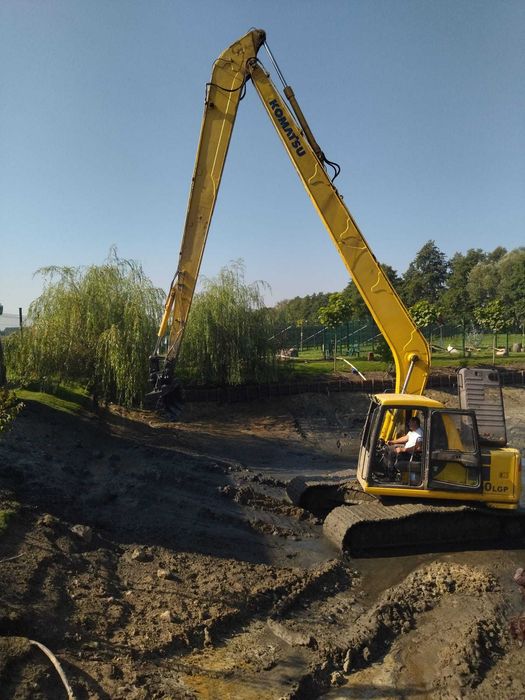 kopanie stawów ,koparka long ,długie ramie, czyszczenie stawu